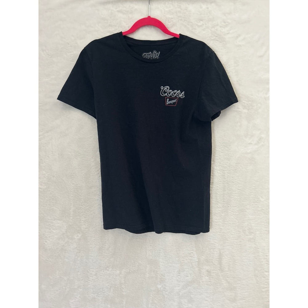 Tee Luv Coors Banquet Rodeo Graphic T-Shirt Mens Medium Black Short‎ Sleeve